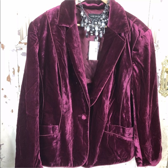 Lane Bryant Jackets & Blazers - Lane Bryant Crushed Velvet blazer burgundy  H